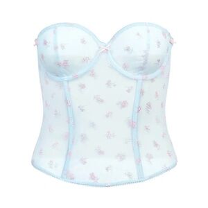 Skims Spring Intimates Corset - Powder Blue Multi